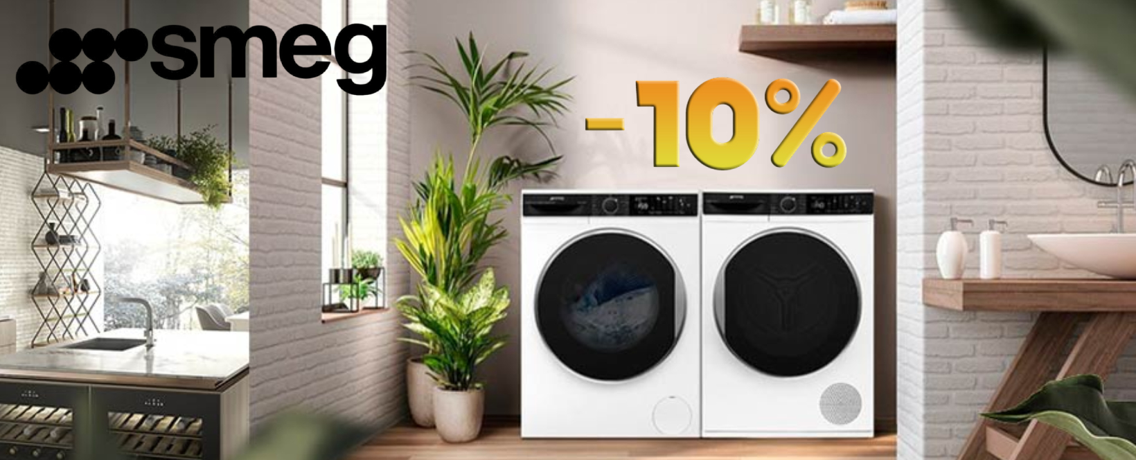 Акция SMEG «Скидка 10% на стиральные и сушильные машины»
